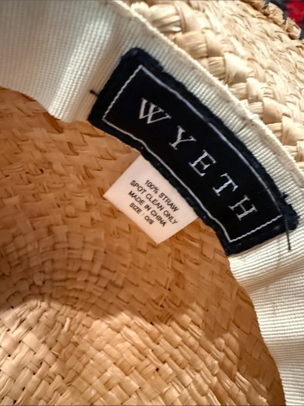 Wyeth by Todd Magill Natural Straw Wide-Brim Hat with Black Stitching